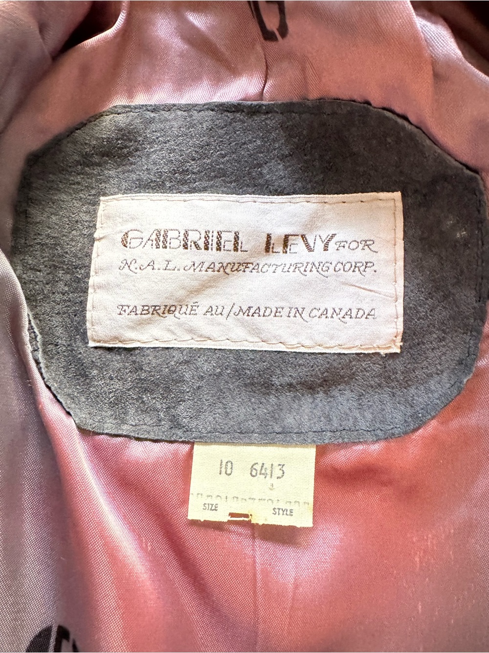 Vintage Gabriel Levy Gray Suede Leather Jacket cropped Blazer Size S Canada - Picture 12 of 14